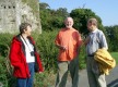 Frank and Carole Peck (CO), with Dennis Ridler outside Oystermouth Castle in Swansea, Wales.